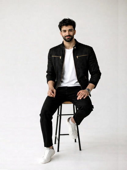 Leather Retail Men's Suede Faux Leather Jacket