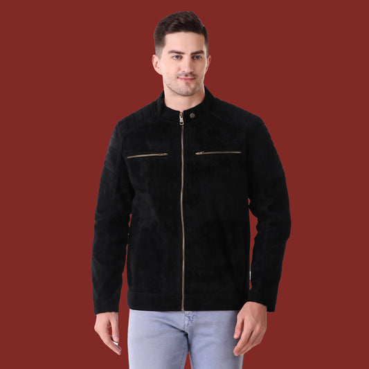 Leather Retail Men's Suede Faux Leather Jacket (LRSUDDEBL)