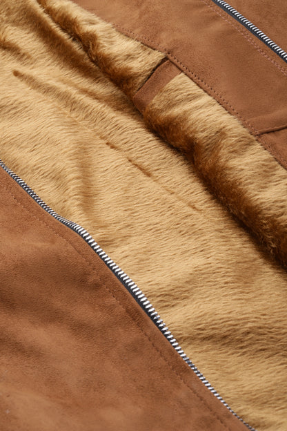 Leather Retail Suede Faux Leather Jacket For Men's ( LRSUDELBR )