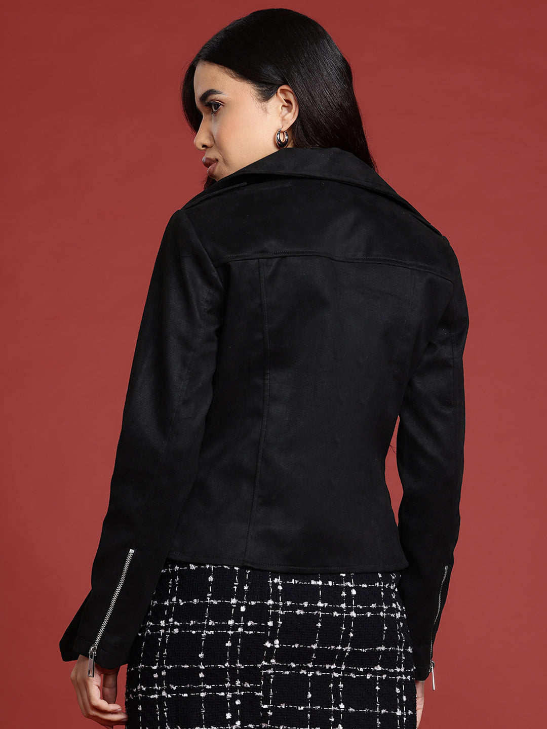 Leather Retail Women's Suede Full Sleeve Biker Jacket