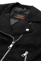 Leather Retail Women's Suede Full Sleeve Biker Jacket ( LRAISUDF11BL )