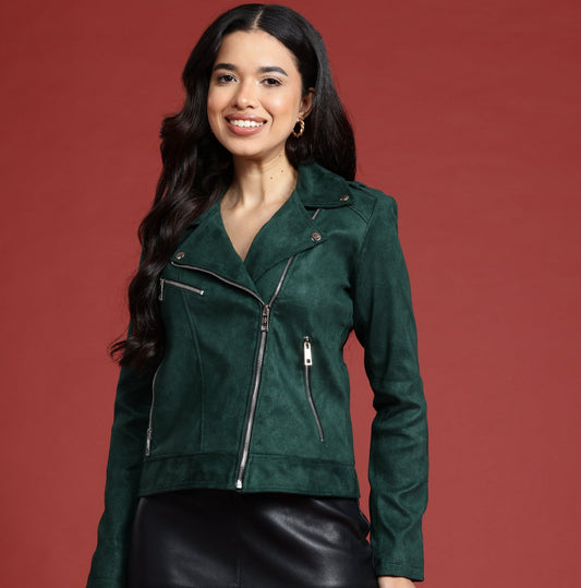 Leather Retail Women's Suede Regular Jacket ( LRSUDFRGR )