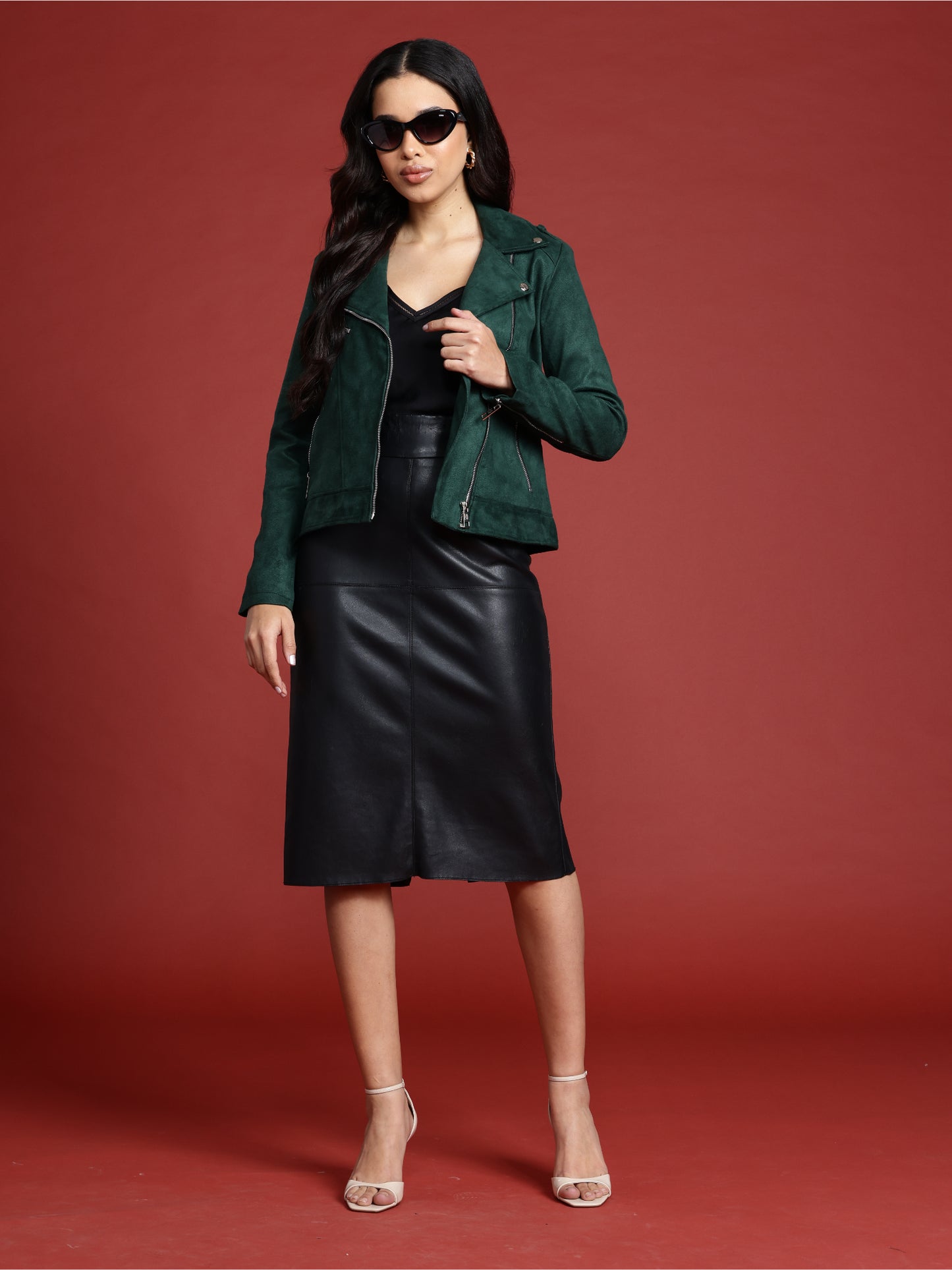 Leather Retail Women's Suede Regular Jacket ( LRSUDFRGR )