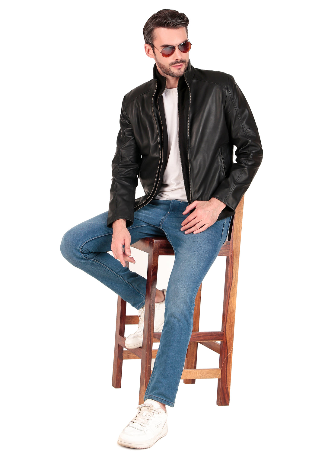 Leather Retail Pure Genuine Leather Biker Jacket ( LRPLM43BL )