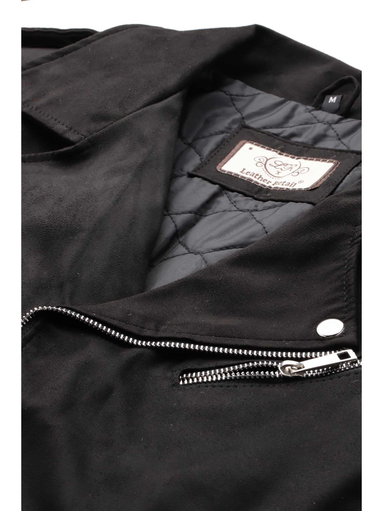 Leather Retail Mens Black Suede Leather Biker Jacket ( LRSUDM11BL )