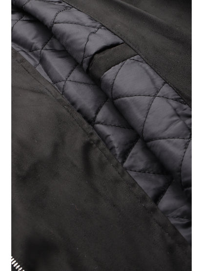 Leather Retail Mens Black Suede Leather Biker Jacket (LRSUDM11BL)