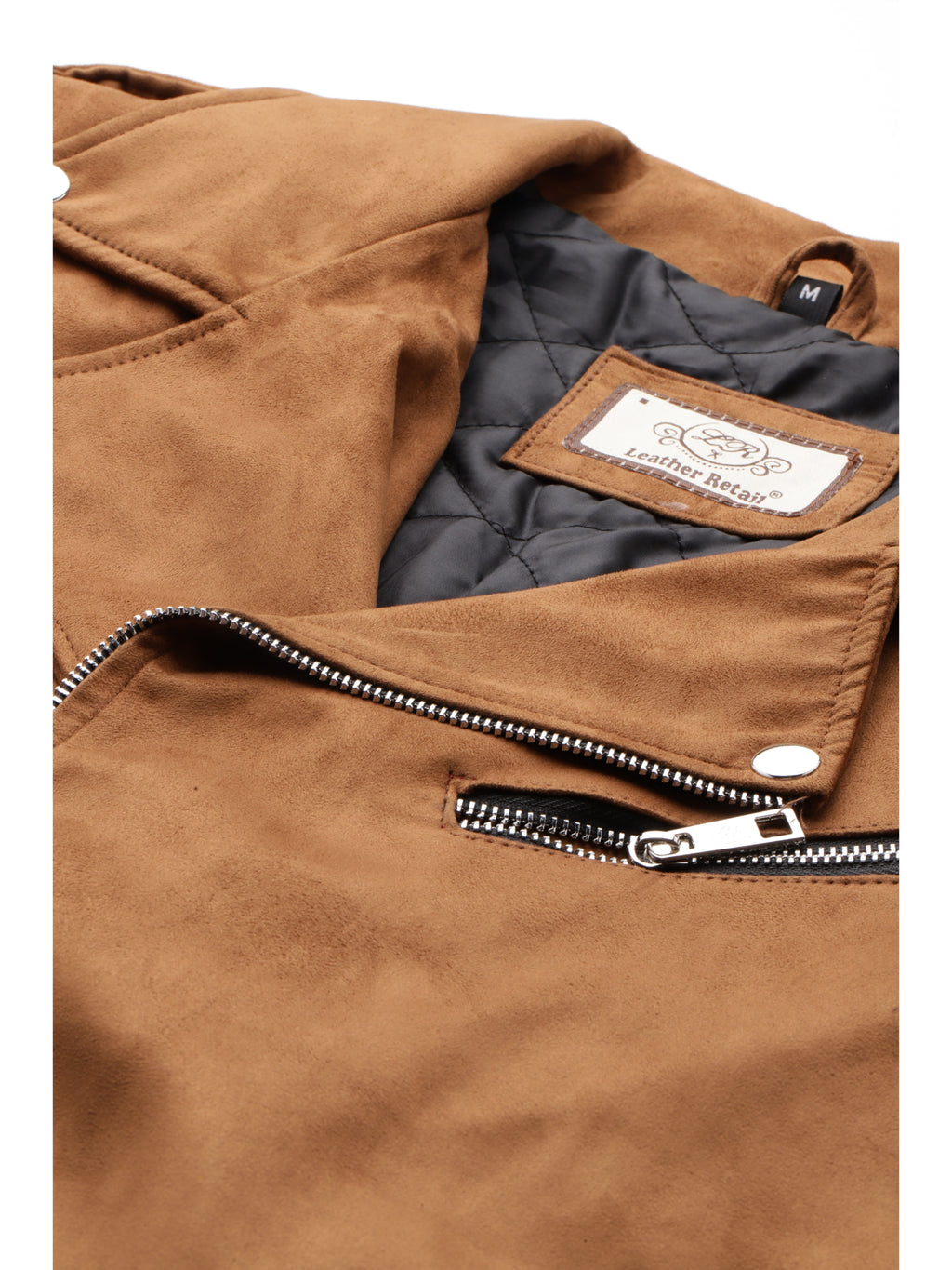 Leather Retail Mens Brown Suede Leather Biker Jacket ( LRSUDM11BR )