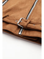 Leather Retail Mens Brown Suede Leather Biker Jacket ( LRSUDM11BR )