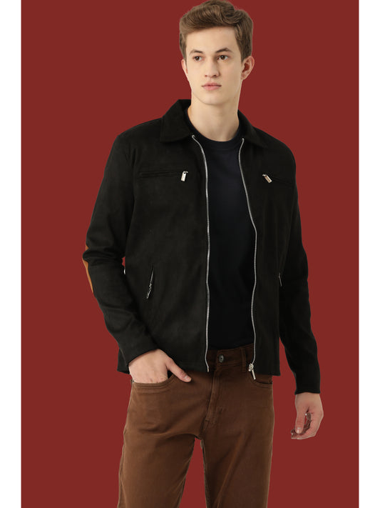 Leather Retail Men's Suede Faux Leather Jacket (LRSUDM33BL)