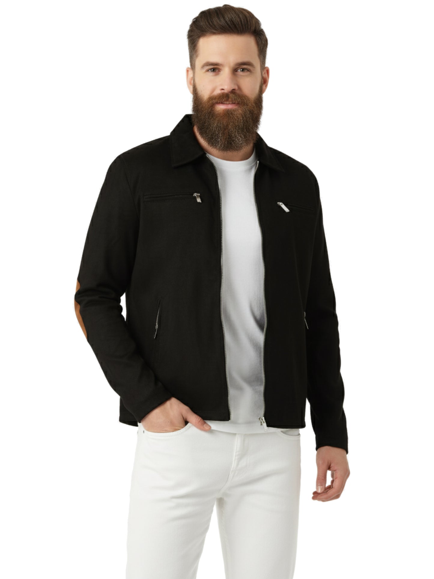 Leather Retail Men's Suede Faux Leather Jacket ( LRAISUDM33BL)