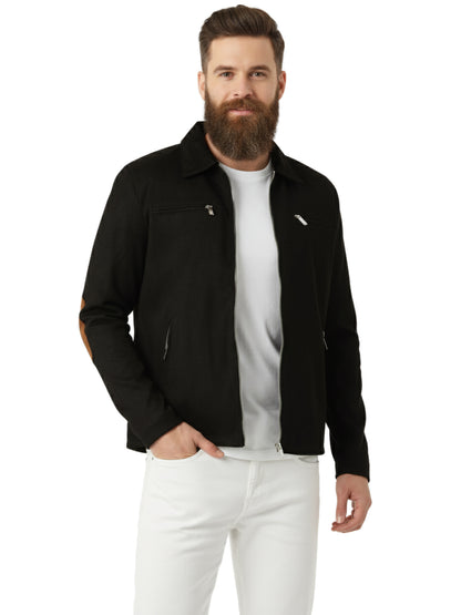 Leather Retail Men's Suede Faux Leather Jacket ( LRAISUDM33BL)