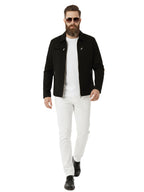 Leather Retail Men's Suede Faux Leather Jacket ( LRAISUDM33BL)
