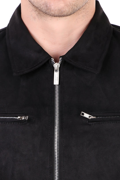 Leather Retail Men's Suede Faux Leather Jacket