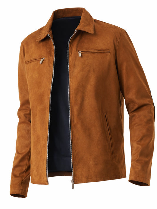 Leather Retail Suede Faux Leather Jacket For Men's