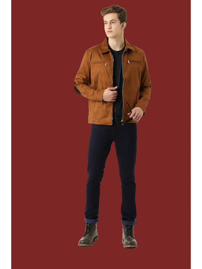 Leather Retail Suede Faux Leather Jacket For Men's ( LRSUDM33BR )