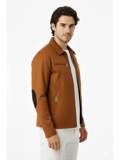 Leather Retail Suede Faux Leather Jacket For Men's ( LRAISUDM33BR )