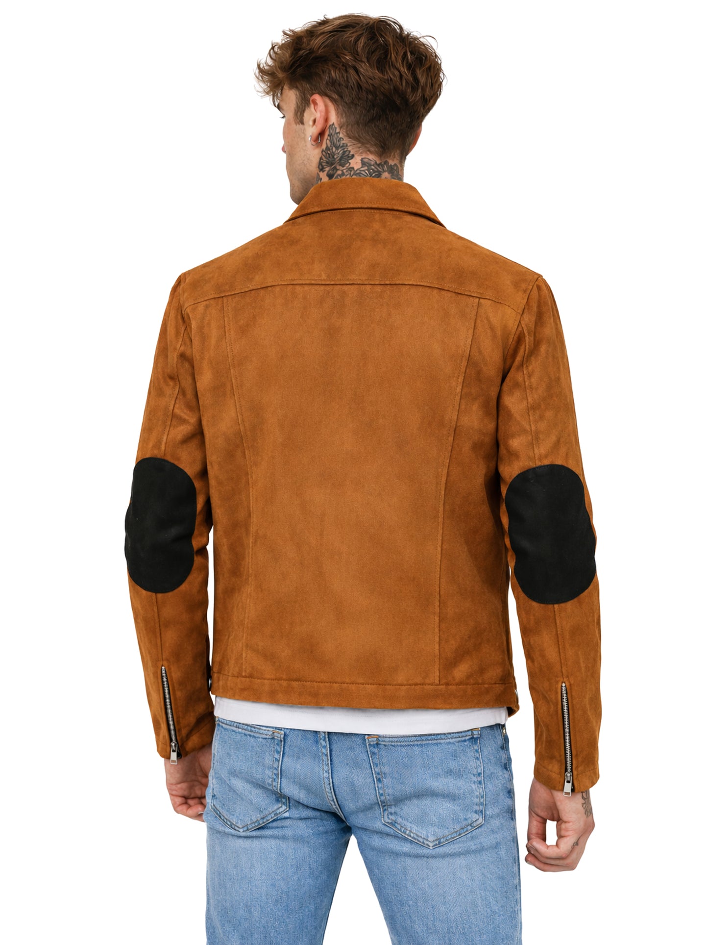 Leather Retail Suede Faux Leather Jacket For Men's ( LRAISUDM33BR )