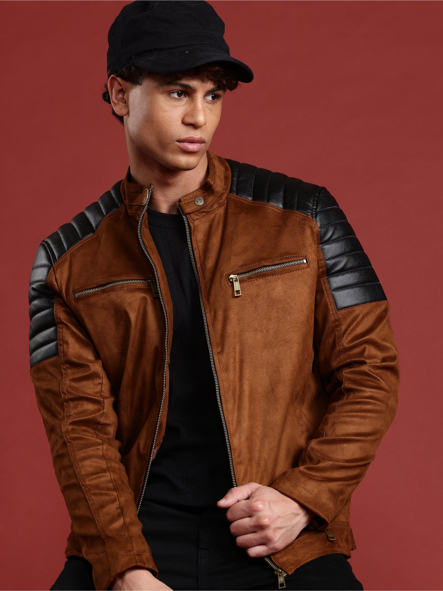 Leather Retail Men’s Casual Suede Leather Regular Jacket (LRSUDM45BR)