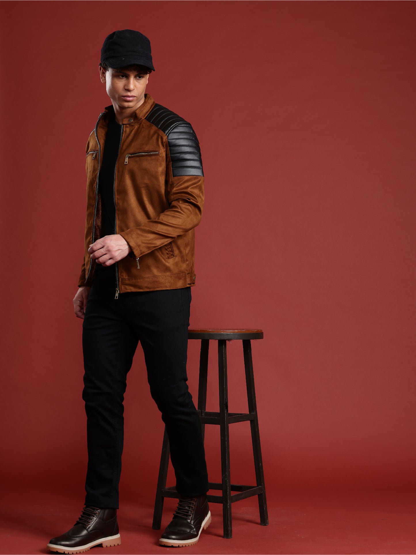 Leather Retail Men’s Casual Suede Leather Regular Jacket (LRSUDM45BR)