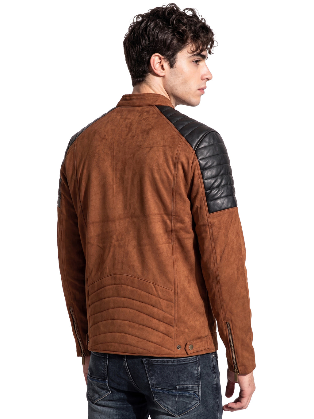 Leather Retail Men’s Casual Suede Leather Regular Jacket ( LRSUDM45BR )