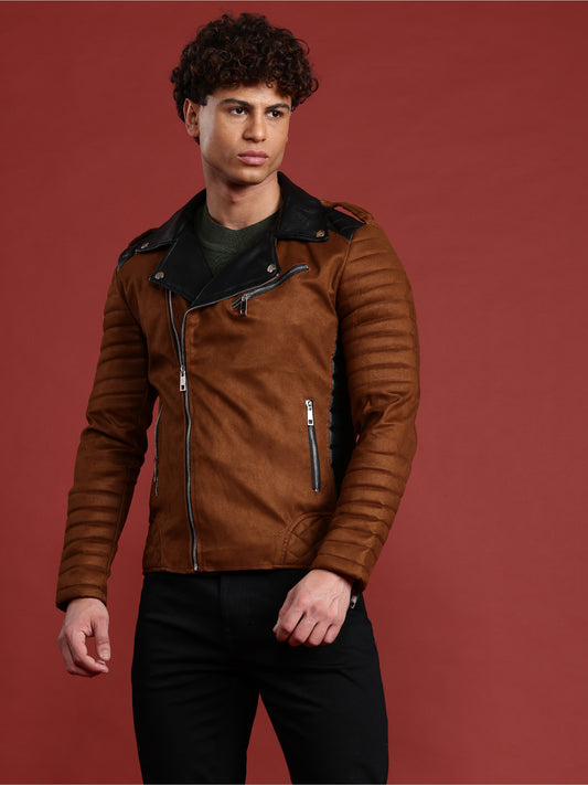 Leather Retail Men’s Casual Suede Leather Biker Jacket (LRSUDM47BR)