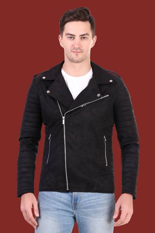 Leather Retail Men's Suede Faux Leather Jacket (LRSUDRMBL)