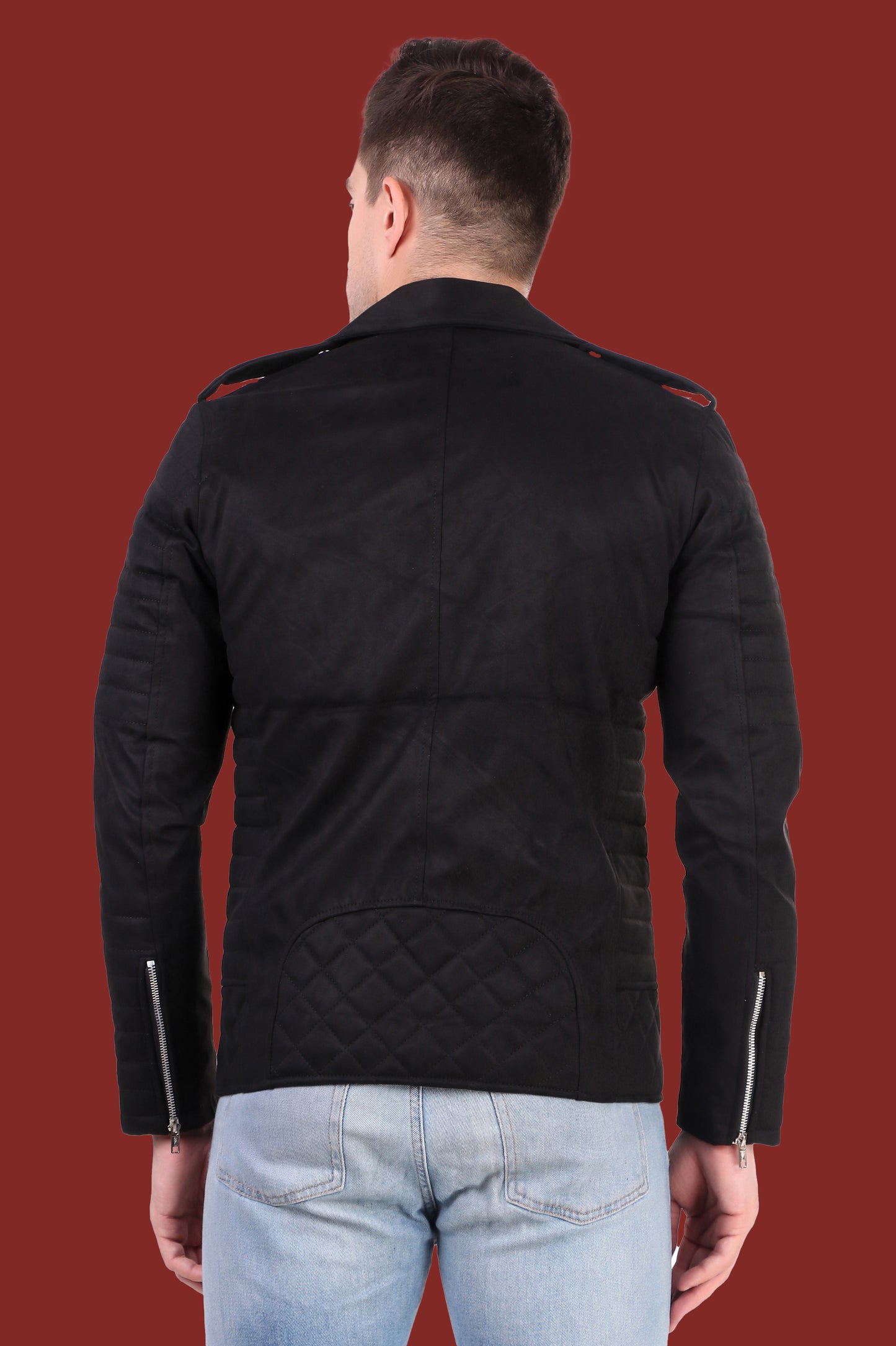 Leather Retail Men's Suede Faux Leather Jacket (LRSUDRMBL)