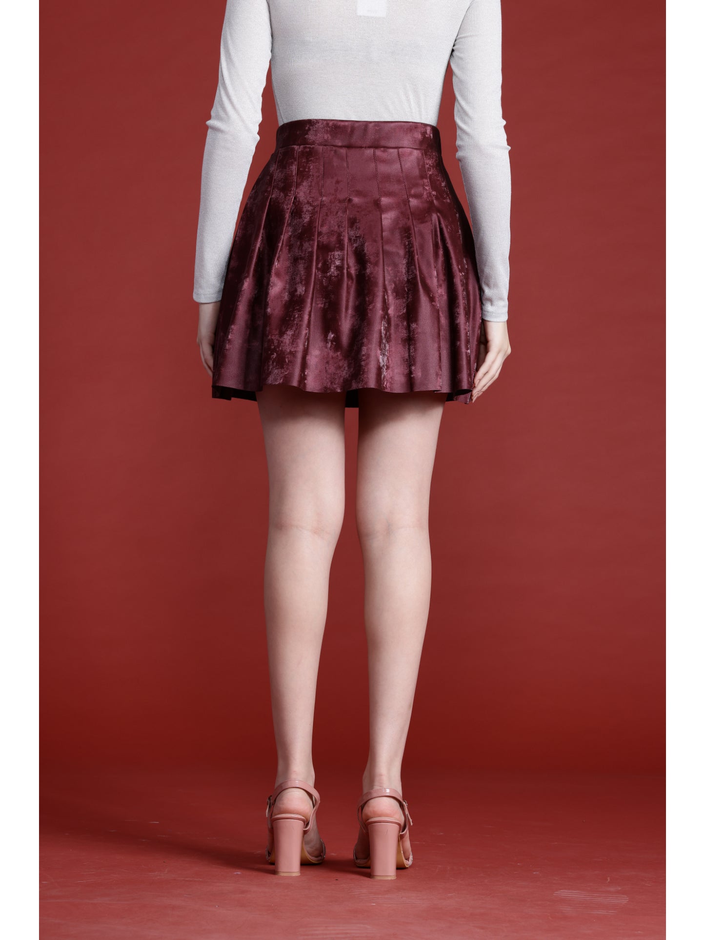 Leather Retail Cheery suede pleated skirt for women's & Girl's ( LRSUDSKRT2CH)