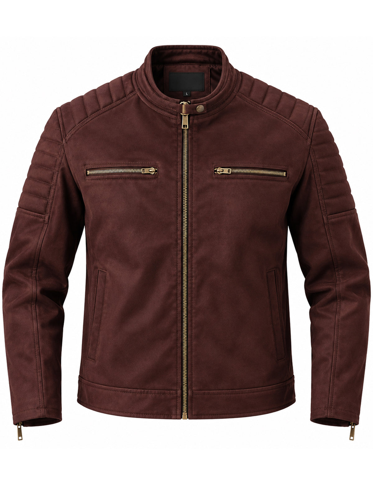 Leather Retail Men's Suede Faux Coffee Leather Jacket