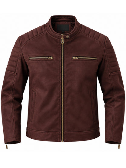 Leather Retail Men's Suede Faux Coffee Leather Jacket