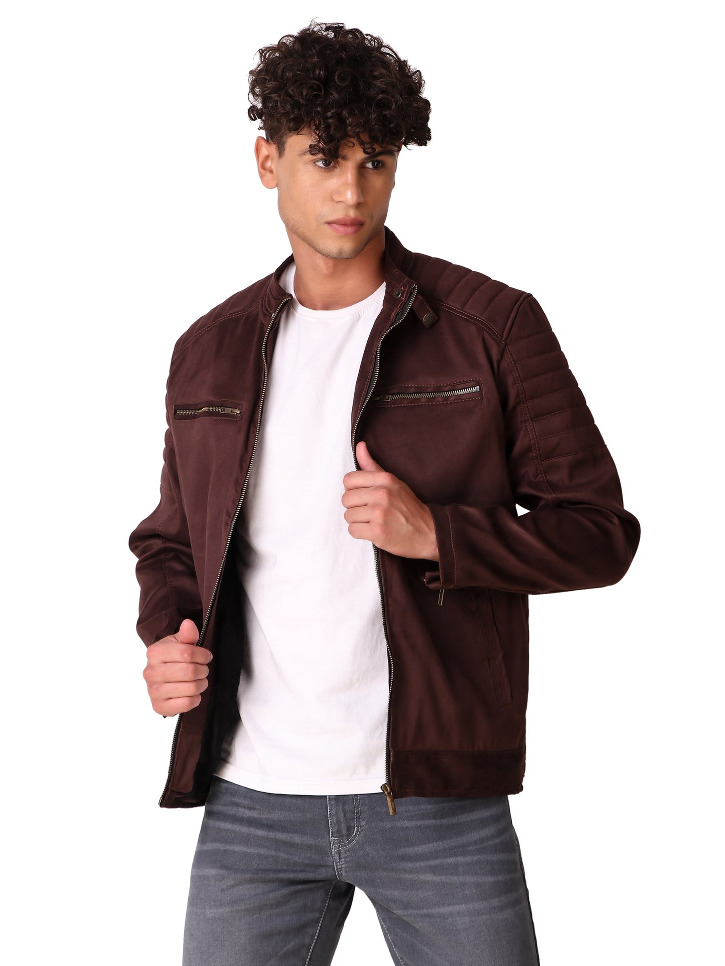 Leather Retail Men's Suede Faux Coffee Leather Jacket ( LRSUDTWCO )
