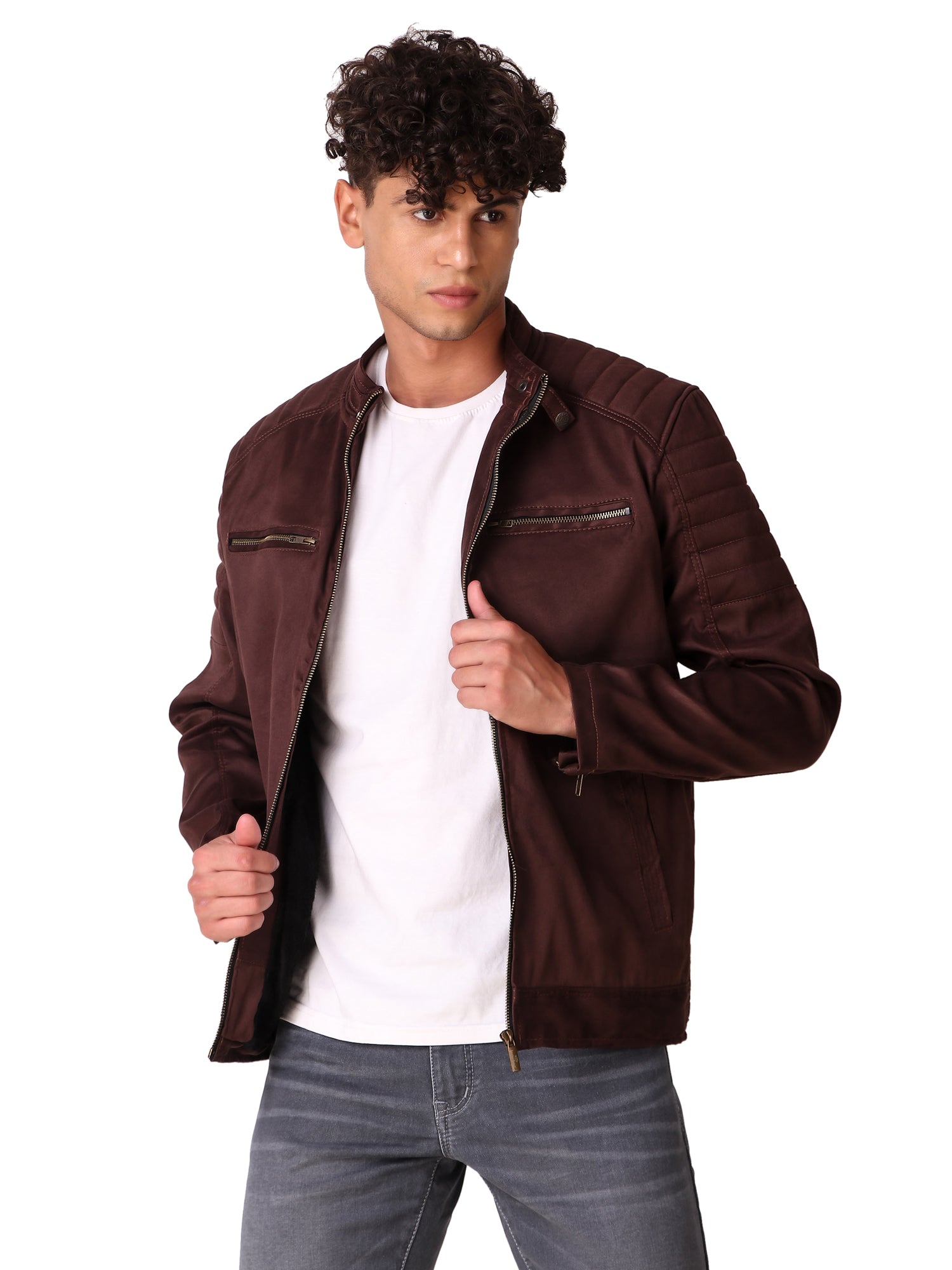 Leather Retail Men's Suede Faux Coffee Leather Jacket ( LRSUDTWCO )