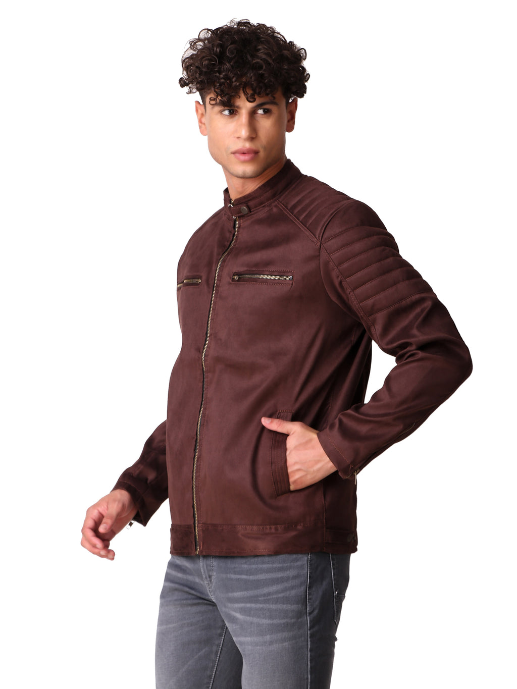 Leather Retail Men's Suede Faux Coffee Leather Jacket ( LRSUDTWCO )
