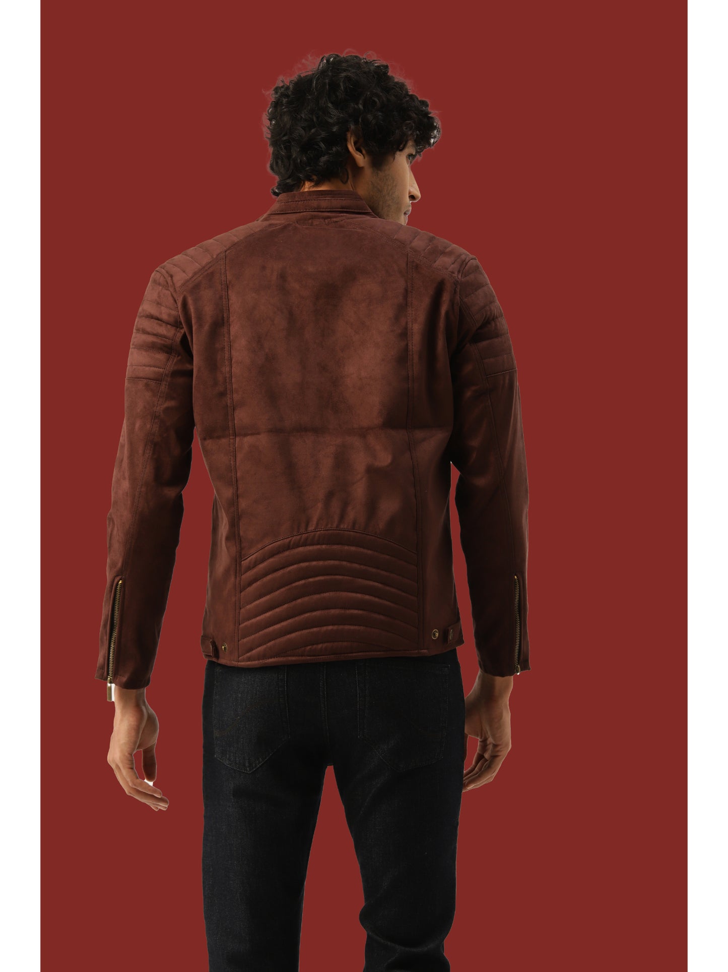 Leather Retail Men's Suede Faux Coffee Leather Jacket (LRSUDTWCO)