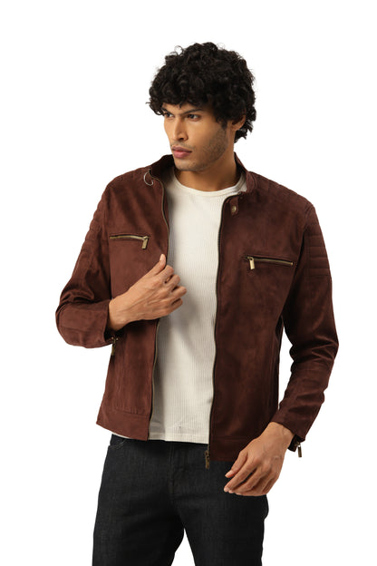Leather Retail Men's Suede Faux Coffee Leather Jacket ( LRSUDTWCO )