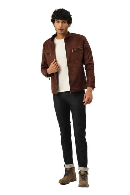 Leather Retail Men's Suede Faux Coffee Leather Jacket ( LRSUDTWCO )