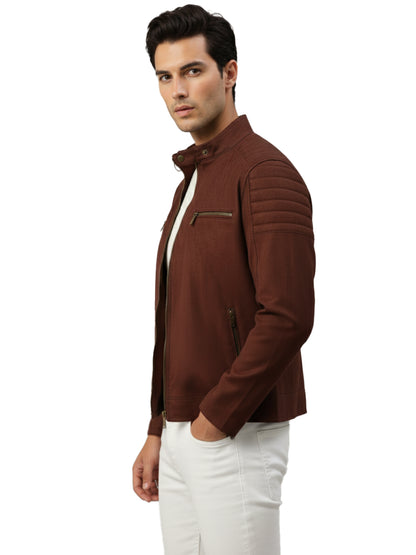 Leather Retail Men's Suede Faux Coffee Leather Jacket ( LRAISUDTWCO )