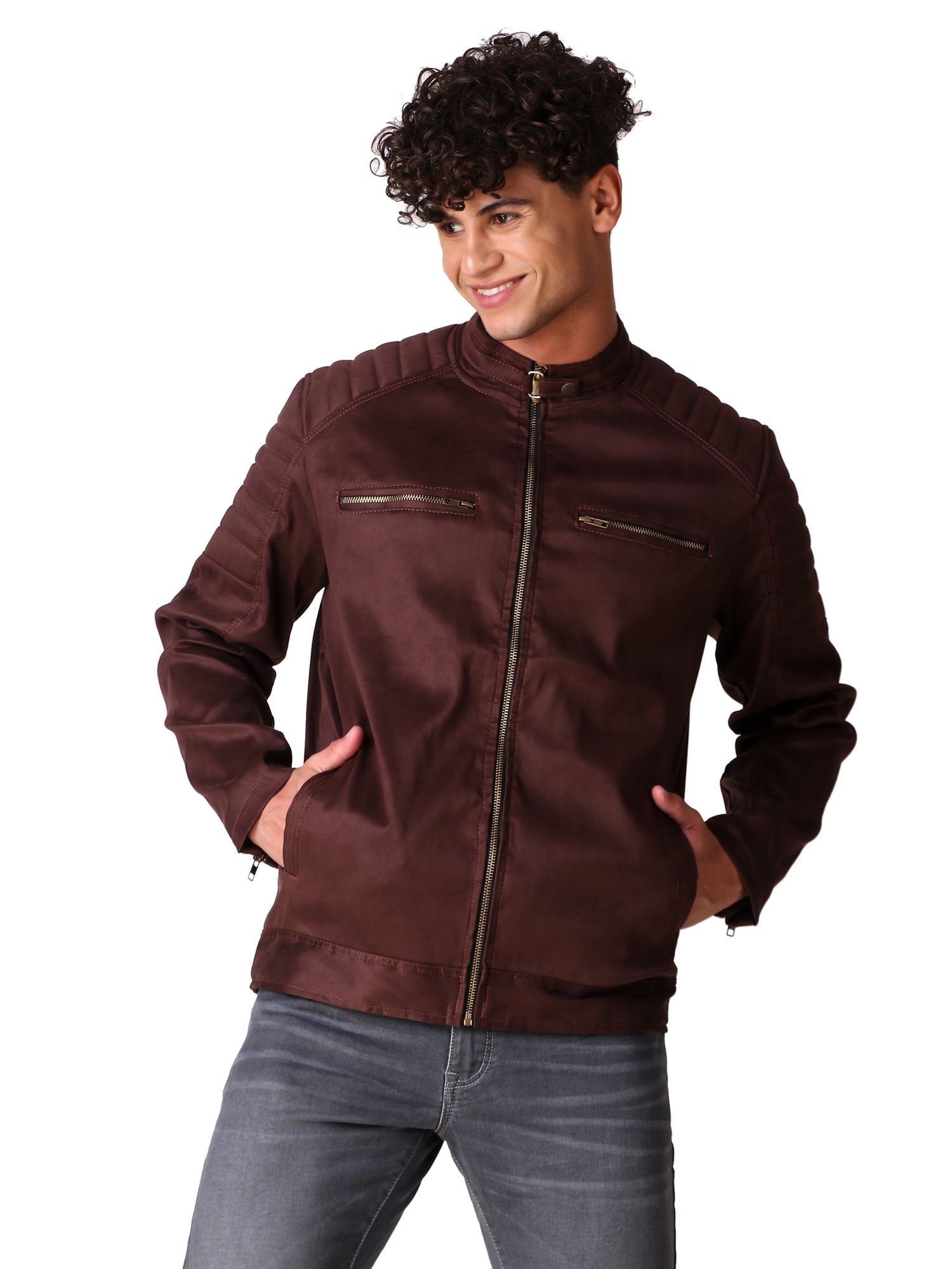 Leather Retail Men's Suede Faux Coffee Leather Jacket ( LRSUDTWCO )