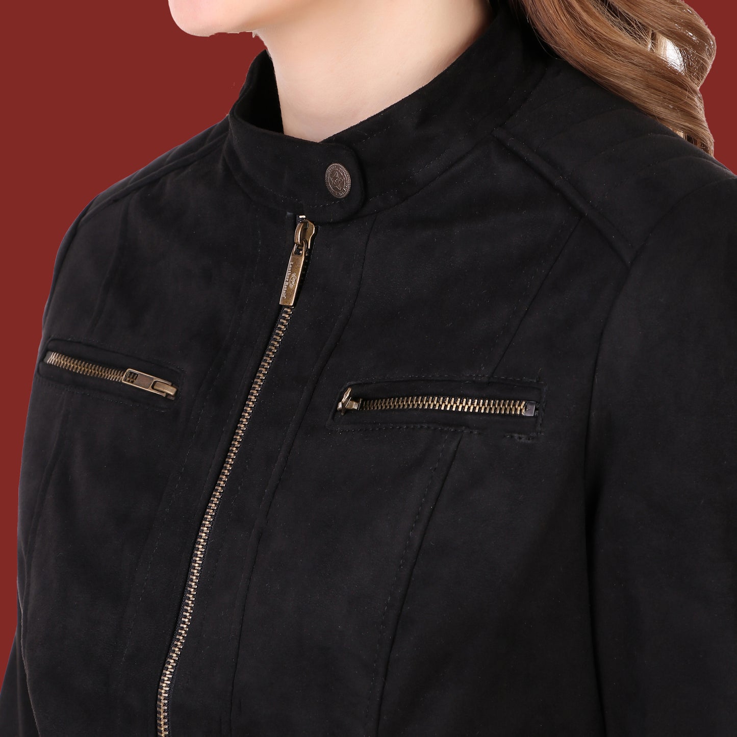 Leather Retail Women's Suede Faux Leather Jacket(LRSUDWBN)