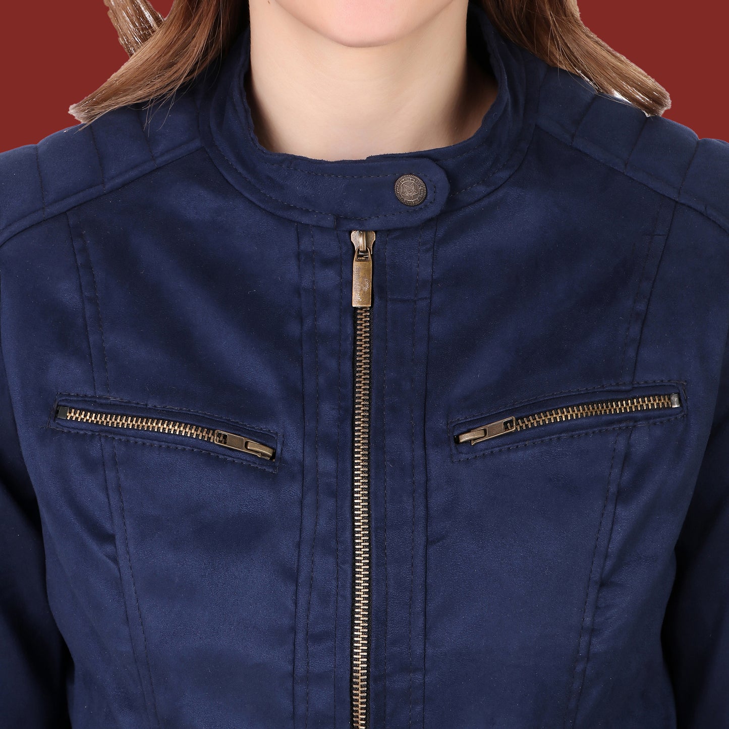 Leather Retail Women's Suede Faux Leather Jacket(LRSUDWBU)