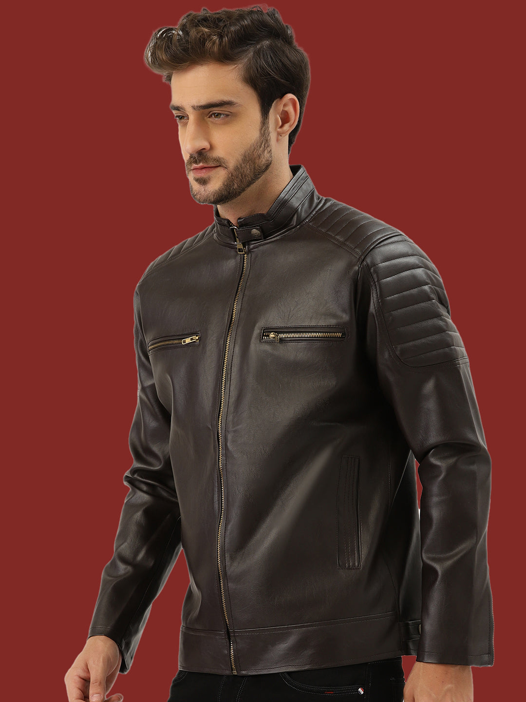 Leather Retail Teakwood Faux Leather Jacket(LRTWCO)