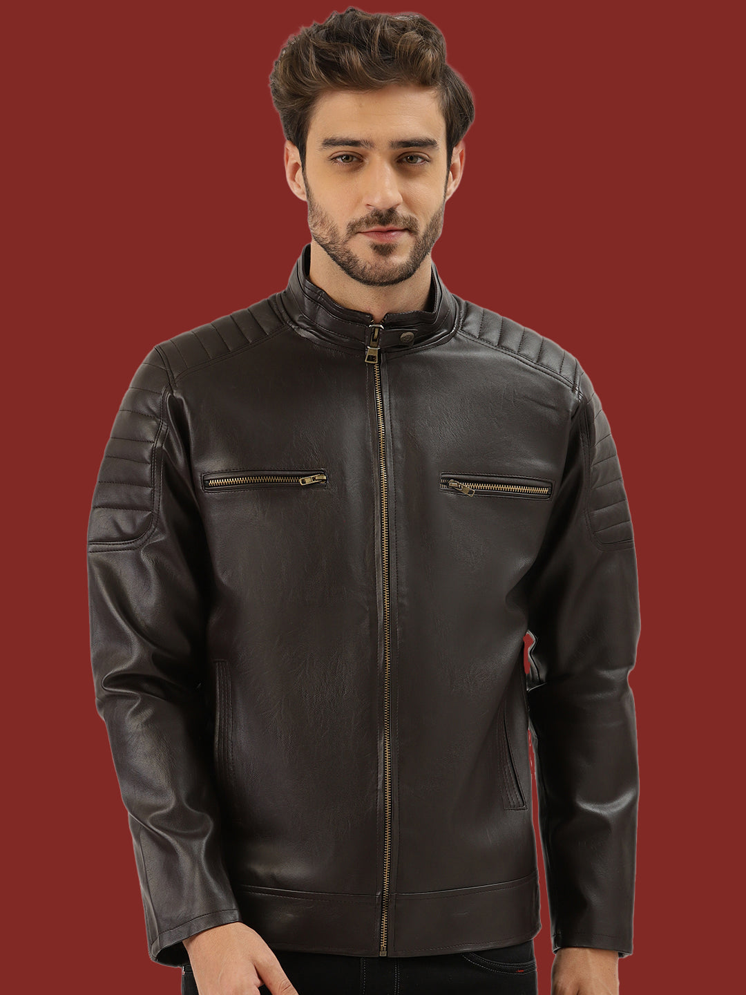 Leather Retail Teakwood Faux Leather Jacket(LRTWCO)