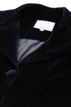 Leather Retail Long Winter Wear Velvet Jacket For Women's ( LRVEL3BBL )