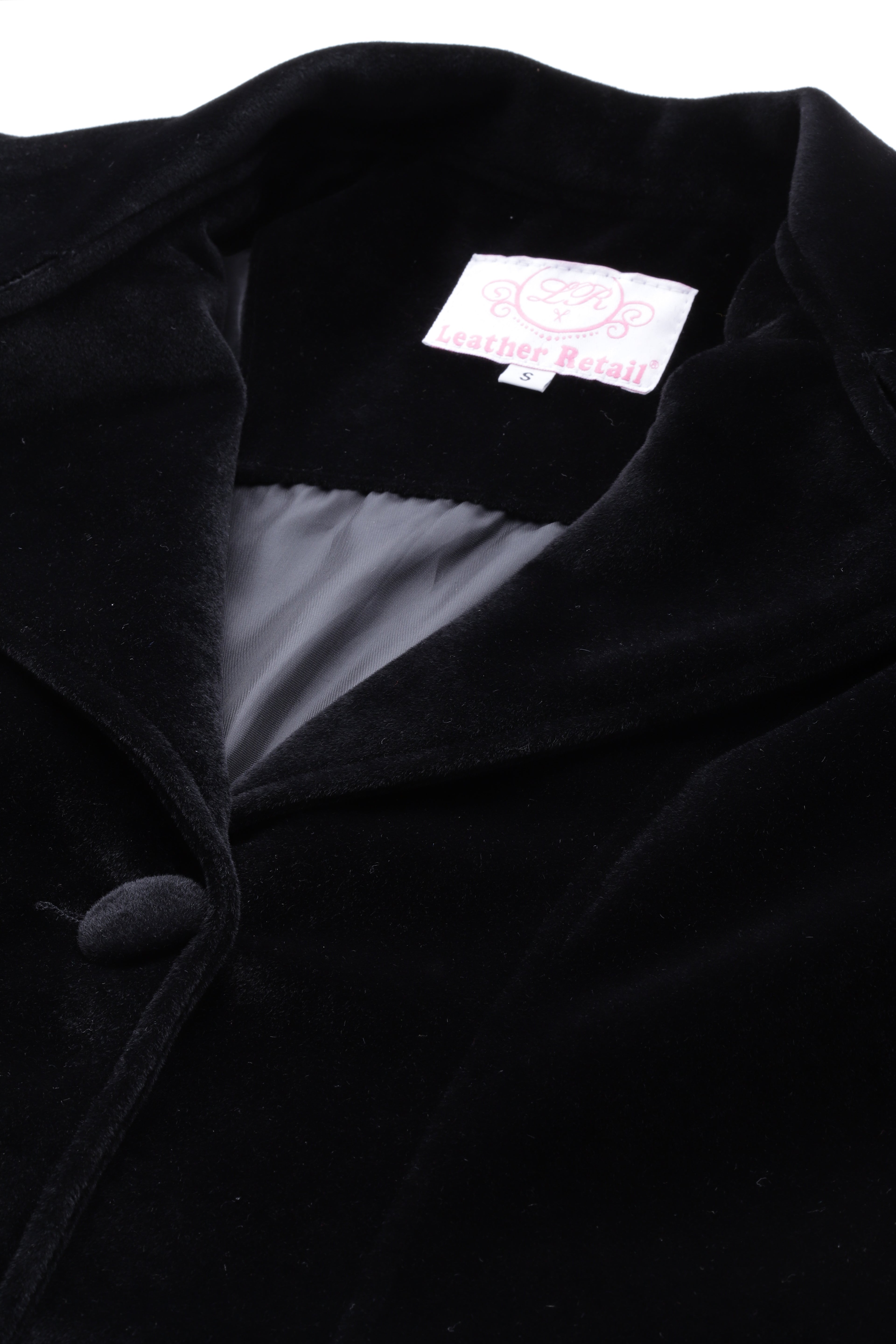 Leather Retail Long Winter Wear Velvet Jacket For Women's ( LRVEL3BBL )