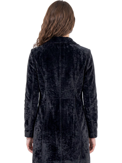 Leather Retail Long Winter Wear Velvet Jacket For Women's