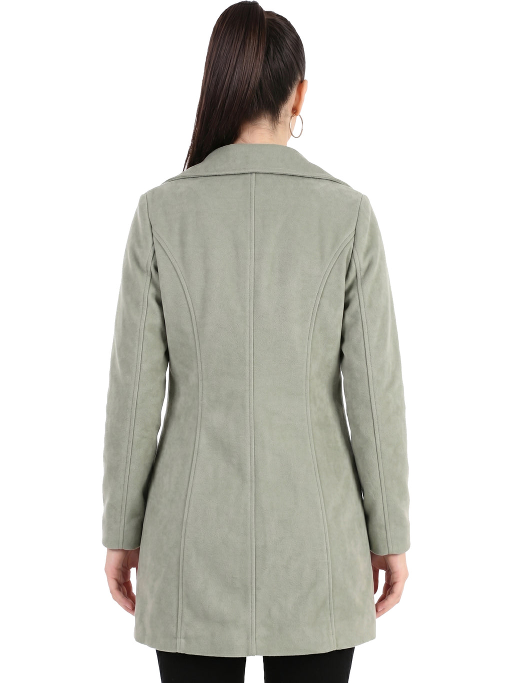 Leather Retail Long Winter Wear Velvet Jacket For Women's ( LRVEL3BGR )