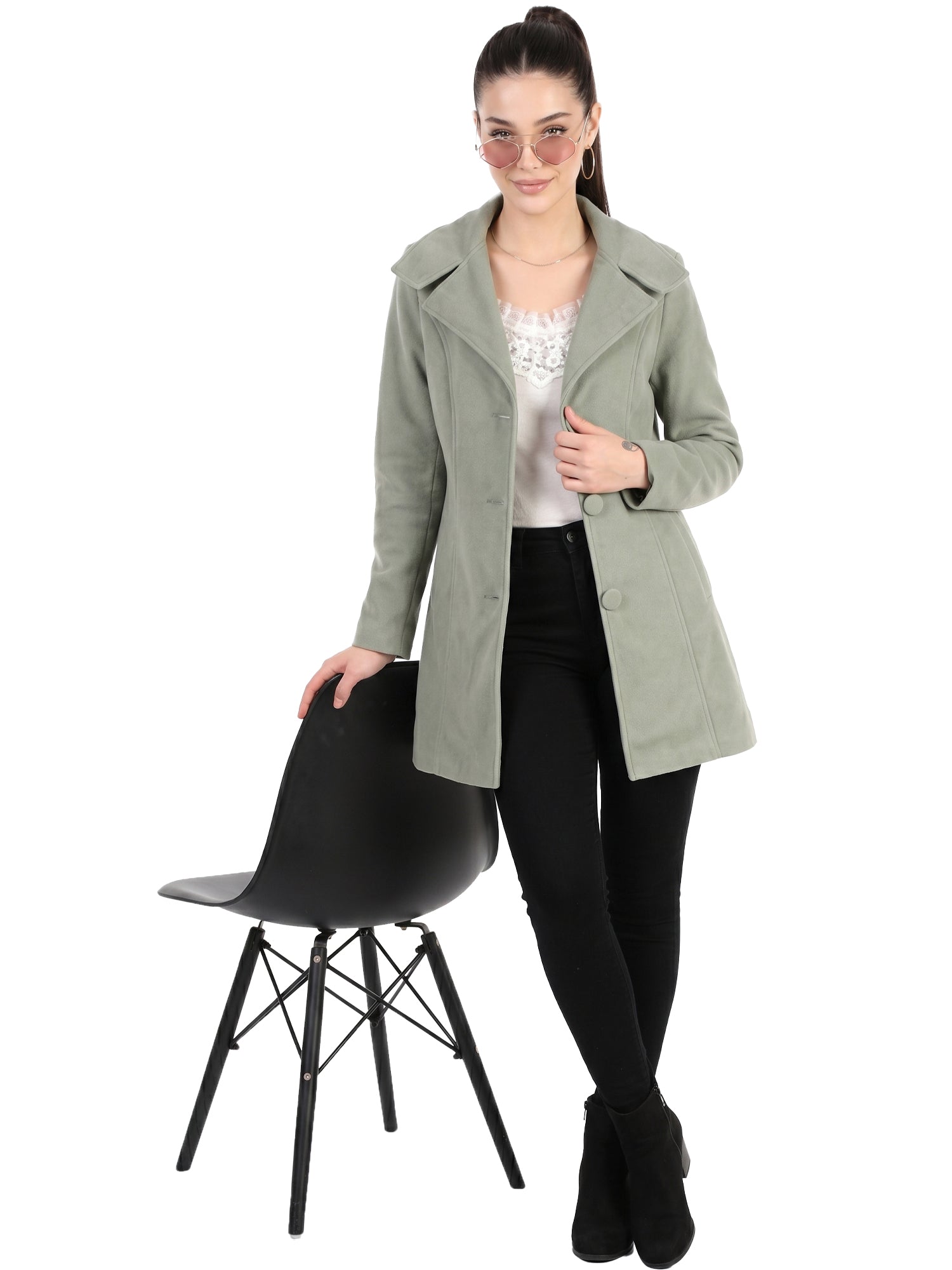 Leather Retail Long Winter Wear Velvet Jacket For Women's ( LRVEL3BGR )