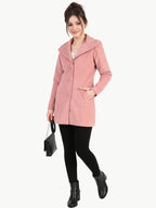 Leather Retail Long Winter Wear Velvet Jacket For Women's( LRVEL3BPN )