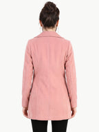 Leather Retail Long Winter Wear Velvet Jacket For Women's( LRVEL3BPN )