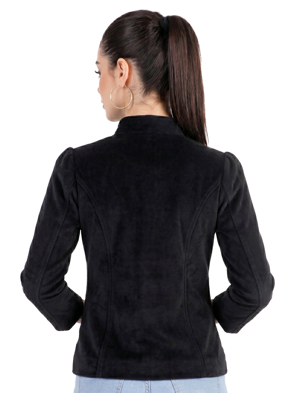 Leather Retail Coat Winter Wear Velvet Jacket For Women's ( LRVEL4BBL )